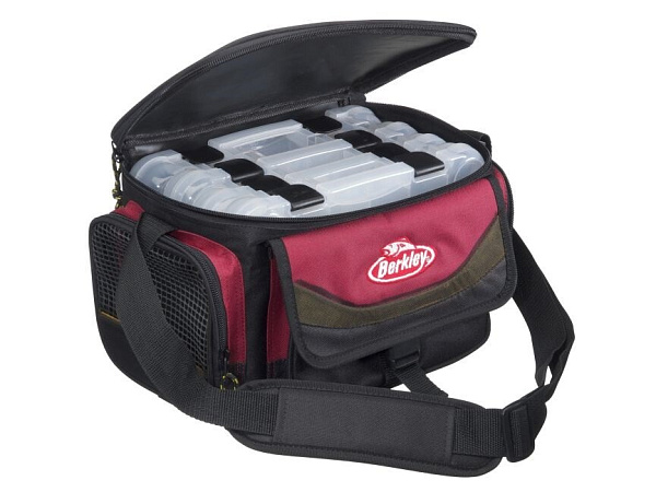 Berkley - Taška SYSTEM BAG 2015 RED-BLACK M (+4krabičky)