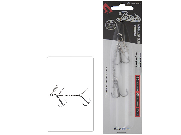 MIKADO - Jaws Double Evo Stinger - 25kg - Vel. 1/0 - 1 ks