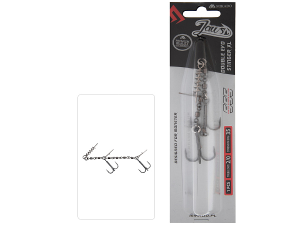 MIKADO - Jaws Double Evo Stinger XL - 35kg - Vel. 2/0 - 1 ks