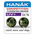HANÁK - Wolframové hlavičky UV+ černá & chartreuse 3,8mm - 15ks