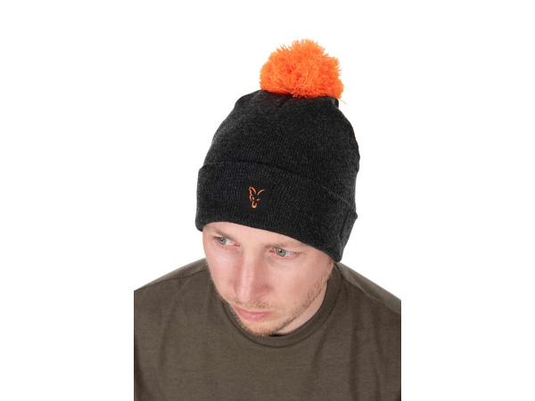 Fox Collection Bobble Hat - Black/Orange