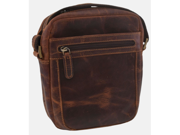 MERCUCIO - Pánské kožené crossbody - tmavěhnědá kůže hunter V 250587-1