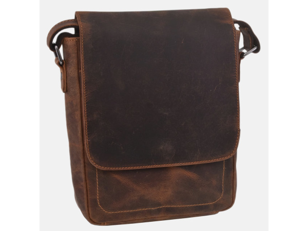 MERCUCIO - Pánské kožené crossbody - tmavěhnědá kůže hunter V 250909