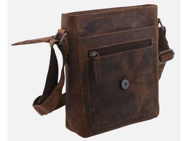 MERCUCIO - Pánské kožené crossbody - tmavěhnědá kůže hunter V 250909