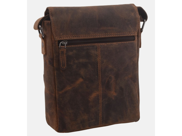 MERCUCIO - Pánské kožené crossbody - tmavěhnědá kůže hunter V 250909