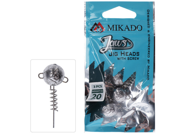 MIKADO - Jigová Šroubová Hlavička With Screw 3ks