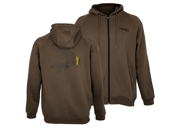AVID CARP - Mikina Compound Zip Hoodie Brown