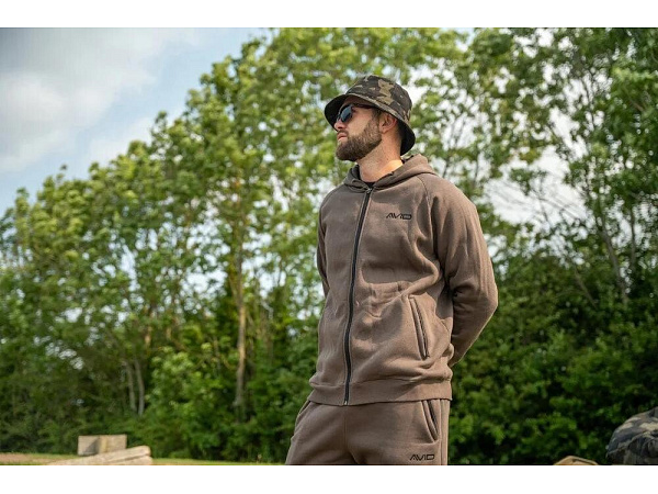 AVID CARP - Mikina Compound Zip Hoodie Brown