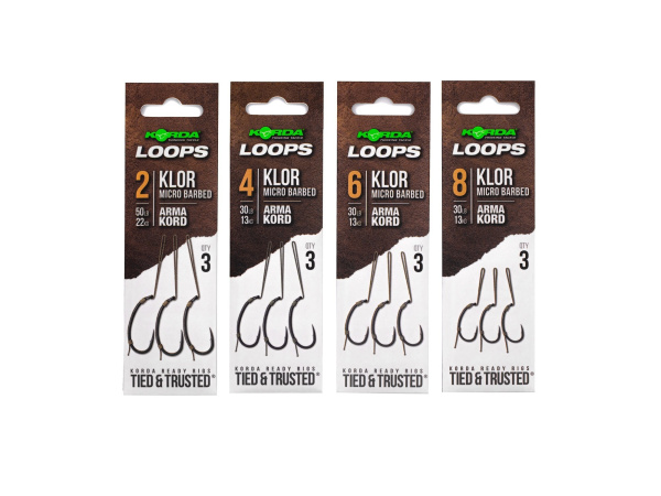 KORDA Hotové Montáže Loop Rigs Klor 2 50lb