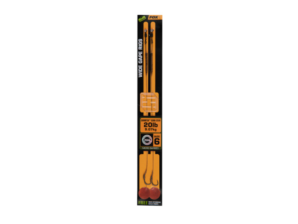 FOX - Hotový návazec Edges Wide Gape Rig Camotex Semi Stiff 2ks 