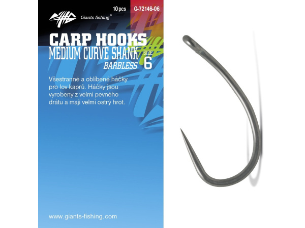 Giants fishing Háček s očkem bez protihrotu Medium Curve Shank