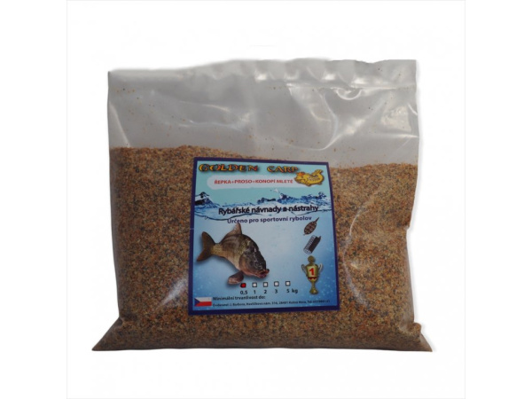 GOLDEN CARP - MIX řepka+proso+konopí mleté 0,5kg