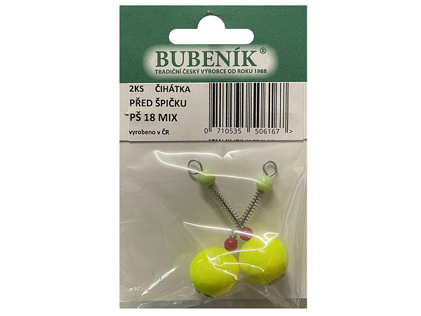Bubeník - Číhátko před špičku 18mm, 2ks barva žlutá Výprodej