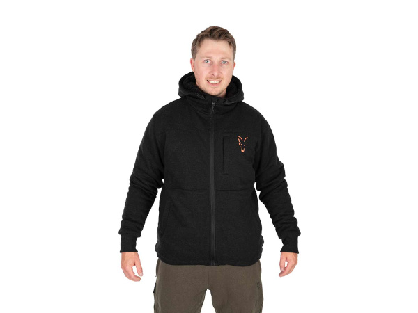 Fox Collection Sherpa Jacket Black & Orange