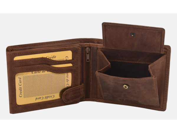 MERCUCIO - Peněženka tm. kůže - Pstruh embos