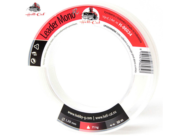 Hell-Cat Vlasec návazcový Leader Mono FC 50m|1,10mm, 66kg