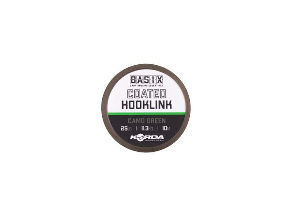 KORDA Návazcová Šňůrka Basix Coated Hooklink Camo Green 10 m 25 lb