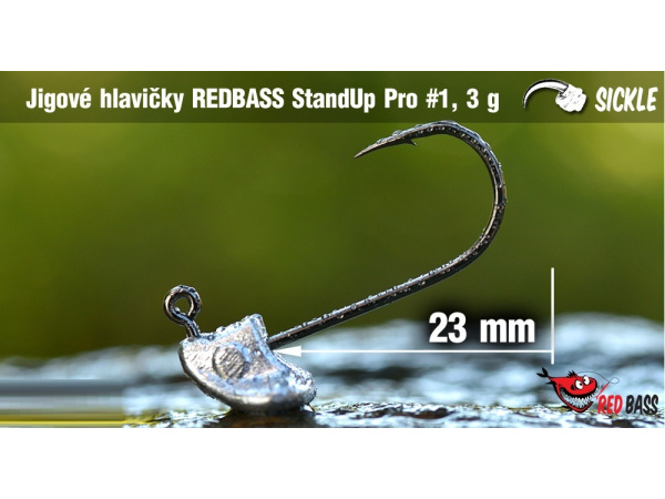 Red Bass - Neváznoucí jigová hlavička StandUp Pro Sickle, vel. 1, bal. 5ks