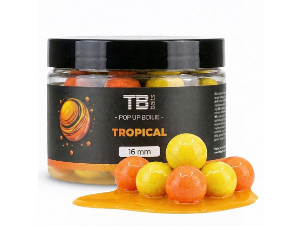 TB Baits Dipované Pop Up Tropical + NHDC 50 g - 12 mm