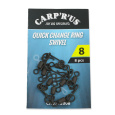 Carp'R'Us Obratlíky s kroužkem Quick Change Ring Swivel vel.8, 8ks