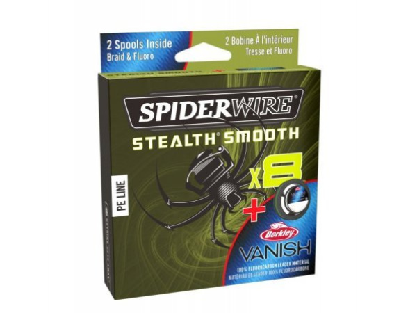 SPIDERWIRE - Šňůra Stealth smooth 8 + fluorocarbon vanish