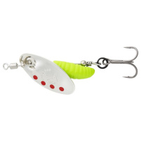 SAVAGE GEAR - Třpytka Grub Spinner, vel. 0, 2,2g, Silver Red Lime