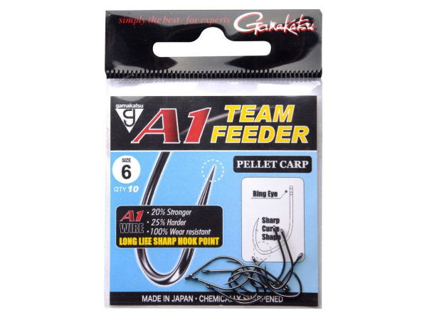 Gamakatsu - Háčky A1 team feeder pellet carp, 10ks - černé