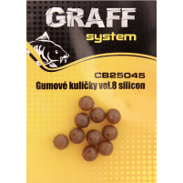 GRAFF - Gumové kuličky silikonové hnědé vel.8