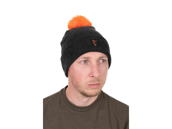 Fox Collection Bobble Hat - Black/Orange