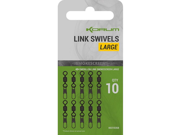 KORUM - Karabinka Smokescreen Link Swivels, 10ks, Large