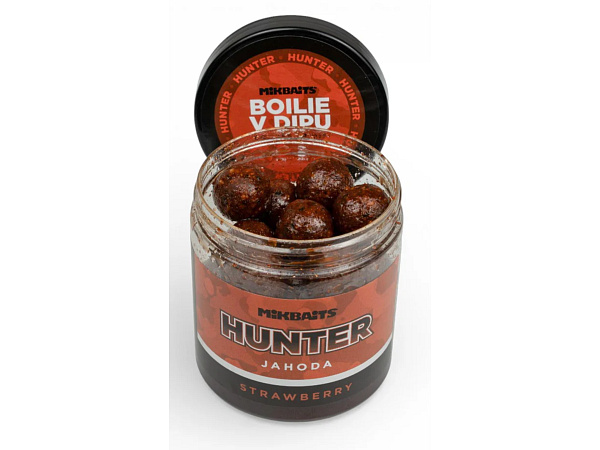 Mikbaits Boilie v Dipu Hunter Jahoda 250 ml