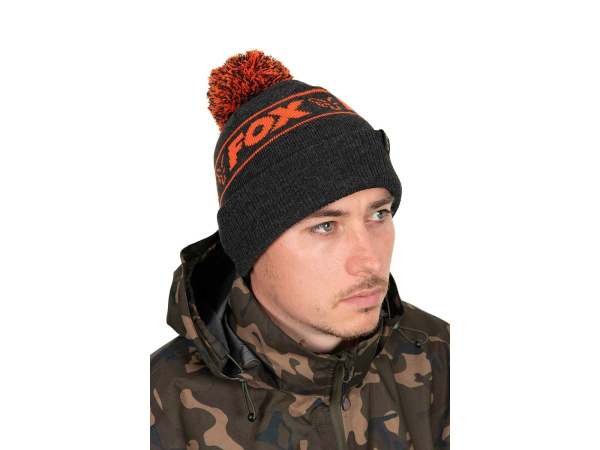 FOX - Čepice Collection Bobble Black Orange