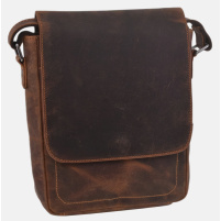 MERCUCIO - Pánské kožené crossbody - tmavěhnědá kůže hunter V 250909