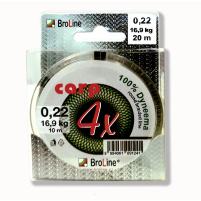 BROLINE - Splétaná šňůra Carp Dyneema hnědá - 0,20mm - 14,1kg - 2x 10m