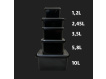 CADOX - Kbelík obdélníkový černý - 5,8l