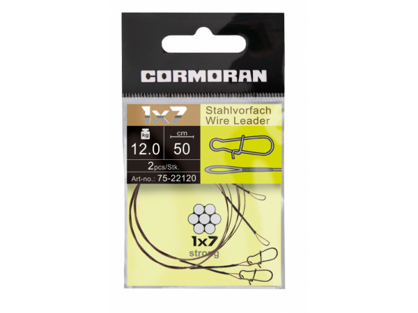 Cormoran - Lanko 1X7 wire leader with loop and snap 50cm 9kg bal.2ks