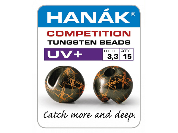 HANÁK - Wolframové hlavičky UV+ černá & oranžová 3,3mm - 15ks