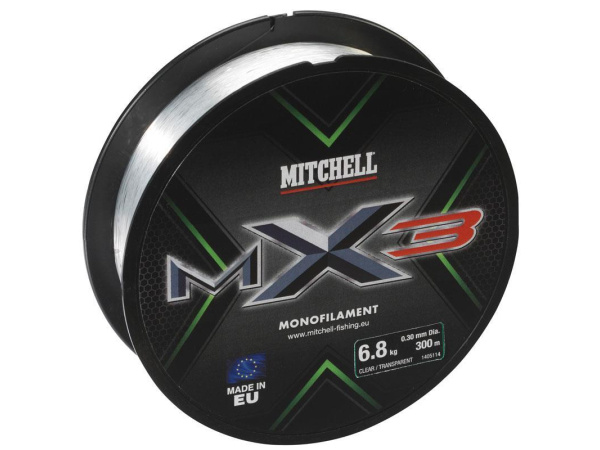MITCHELL - Vlasec MX3 čirý 0,30mm 300m - VÝPRODEJ!