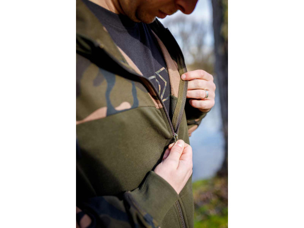 Fox LW Khaki/Camo Split Zip Hoody