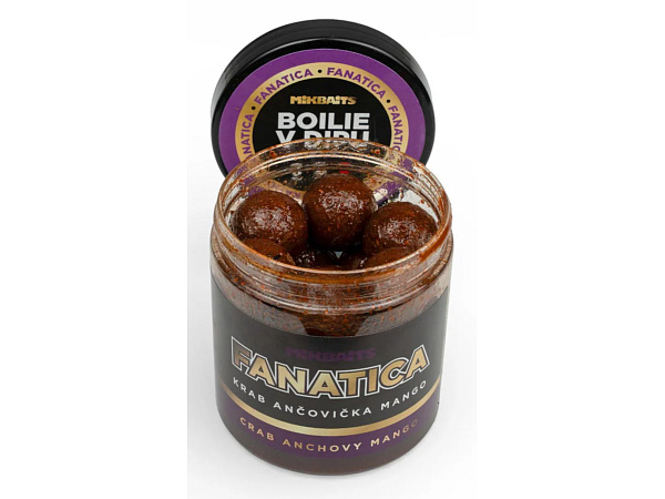 Mikbaits Boilie v dipu Fanatica Krab Ančovička Mango 250ml