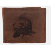 MERCUCIO - Peněženka tm. kůže - Kapr hlava embos