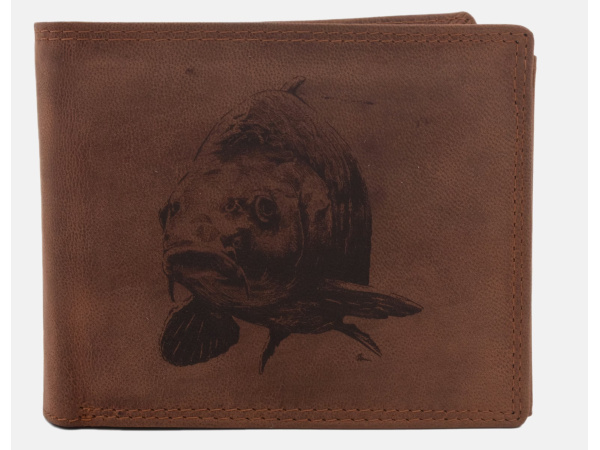MERCUCIO - Peněženka tm. kůže - Kapr hlava embos
