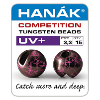 HANÁK - Wolframové hlavičky UV+ černá & růžová 3,8mm - 15ks