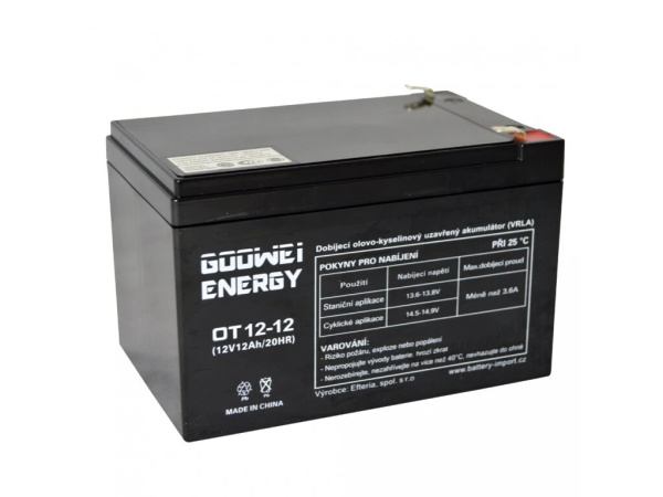 GOOWEI ENERGY - Staniční (záložní) baterie GOOWEI ENERGY OT12-12, 12Ah, 12V ( VRLA )