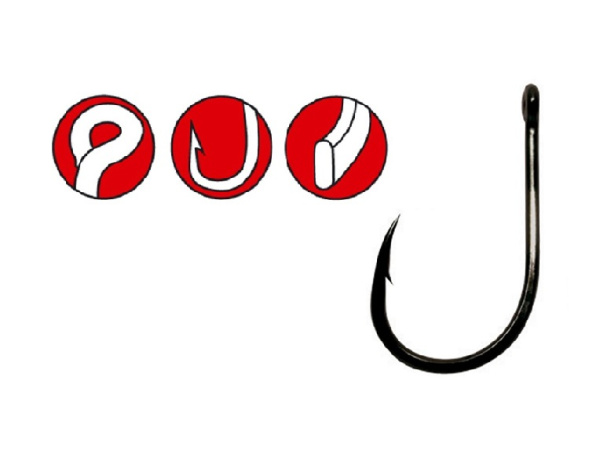 Gamakatsu - Háčky Power carp ring eye, 10ks - NS černé