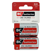 BC - Trixline Extra power zinkochloridová baterie 1,5V R20, 2ks