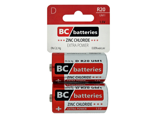 BC - Trixline Extra power zinkochloridová baterie 1,5V R20, 2ks