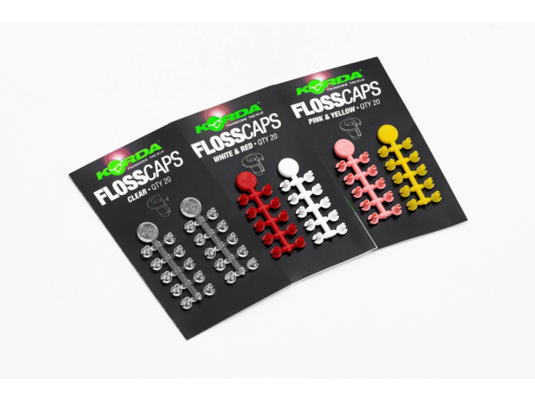 KORDA Zarážky Na Nástrahu Floss Caps Clear Čiré 20 ks