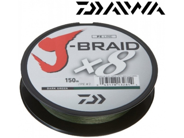 DAIWA - Šňůra J-Braid X8 Dark green, 150m