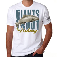 Giants fishing Tričko pánské bílé - Pstruh|vel. 2XL